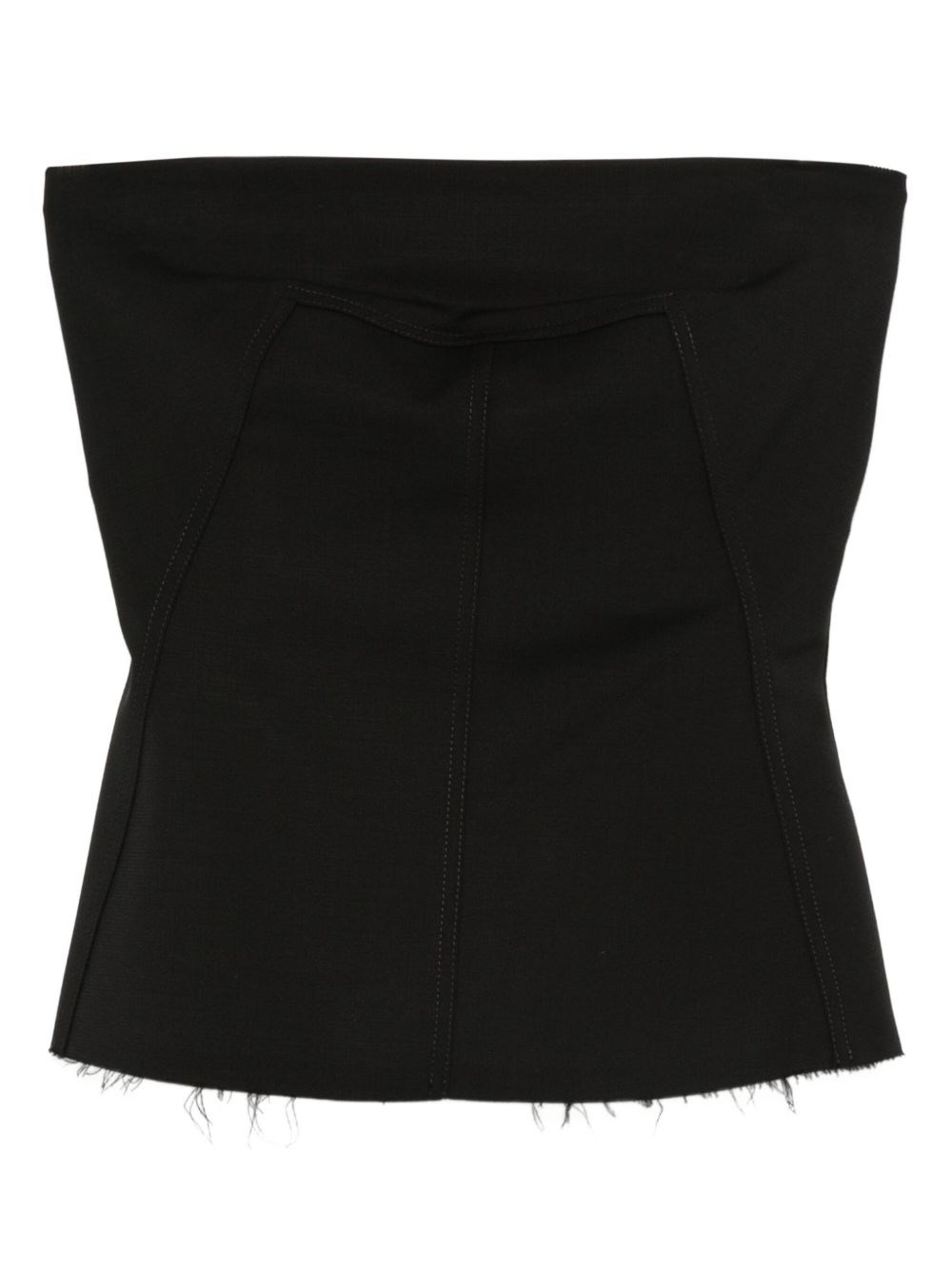 Rick Owens Wool Bustier Top In Black