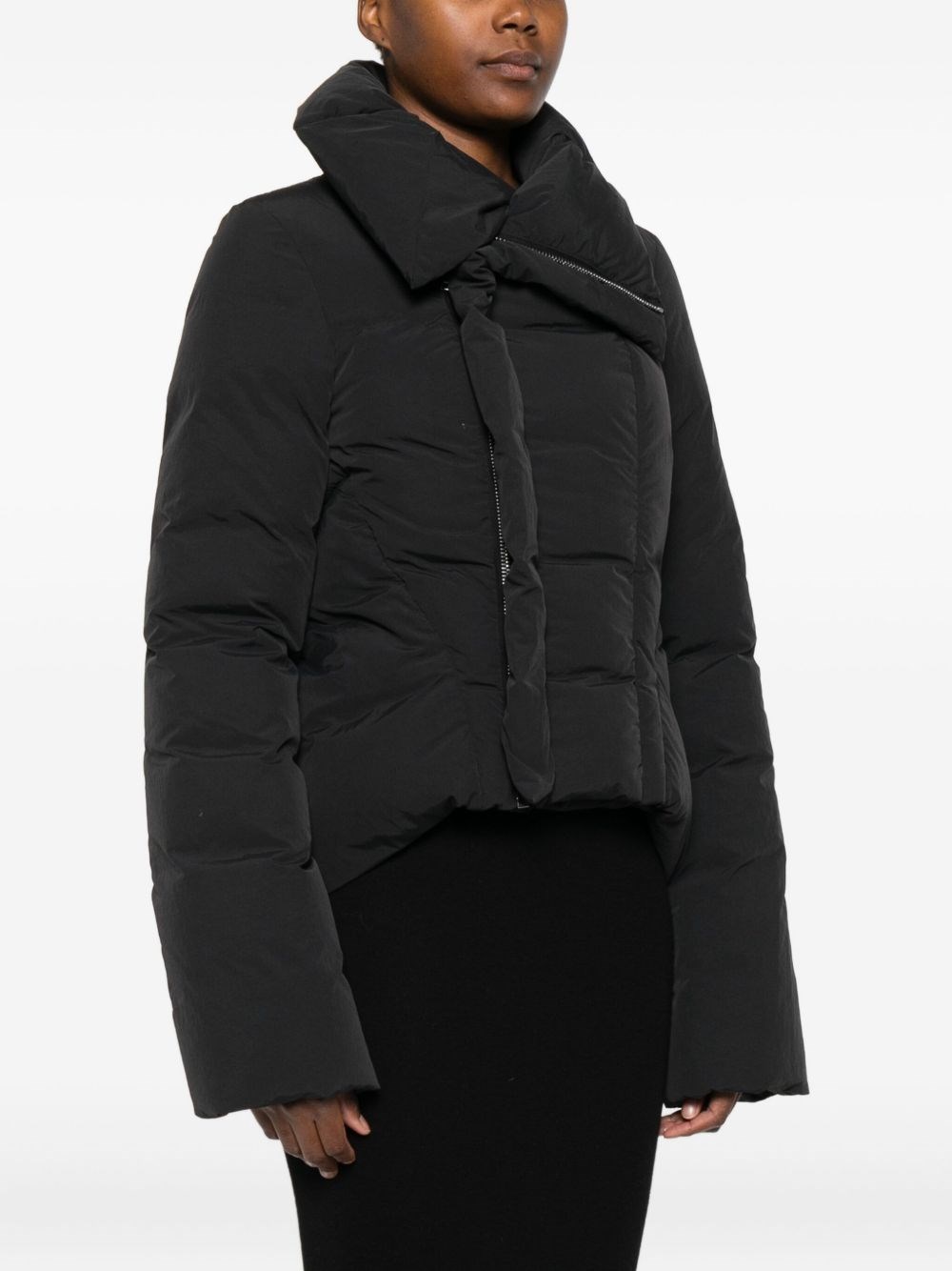Rick Owens Contemporary Padded Jackets High Collar In Black