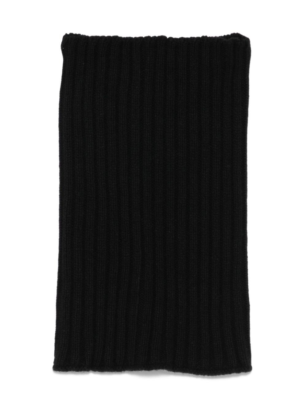 Rick Owens Ribbed-knit Rectangular Scarf In Black
