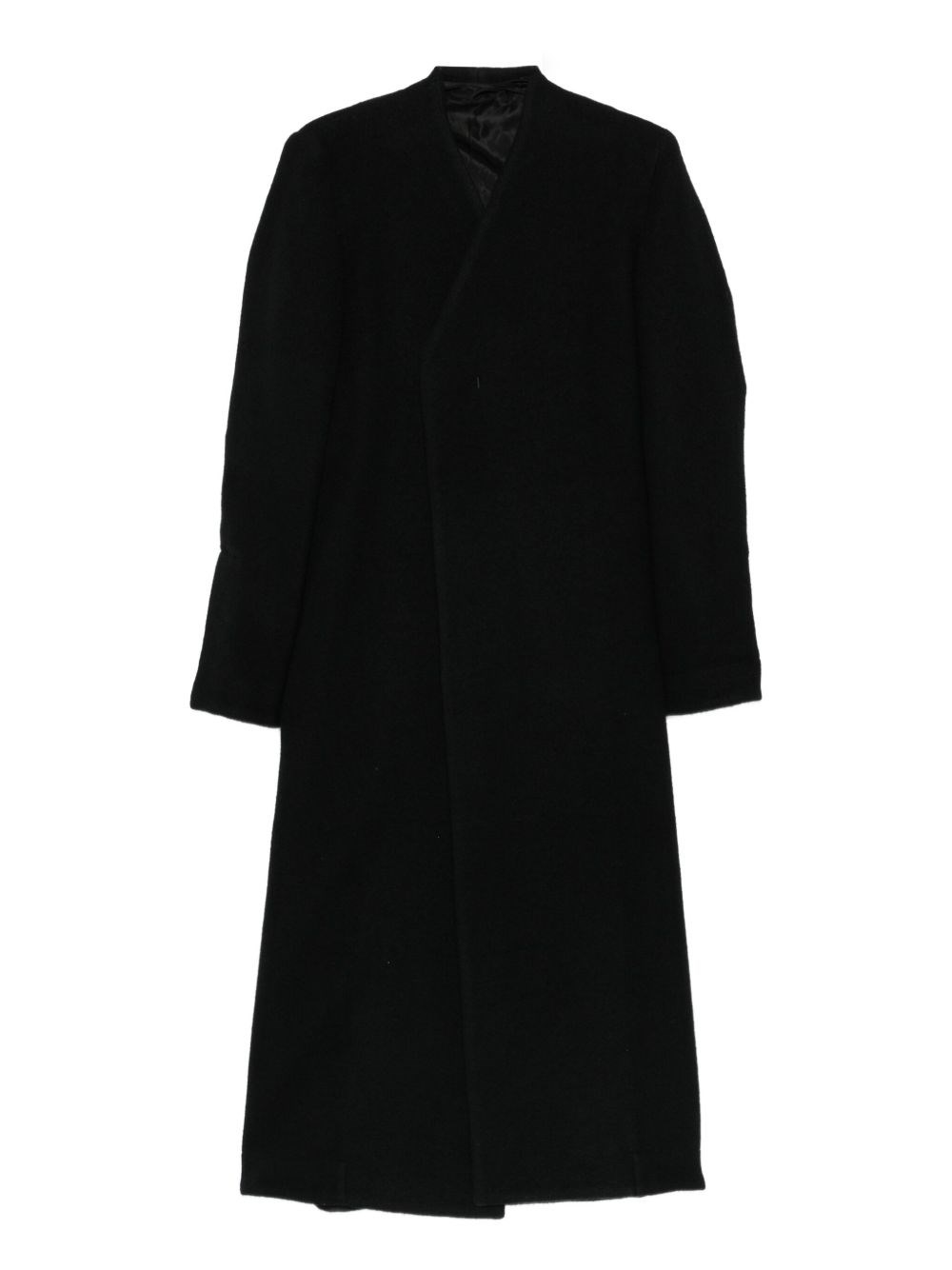 Rick Owens Wool Double-breasted Coat In Black