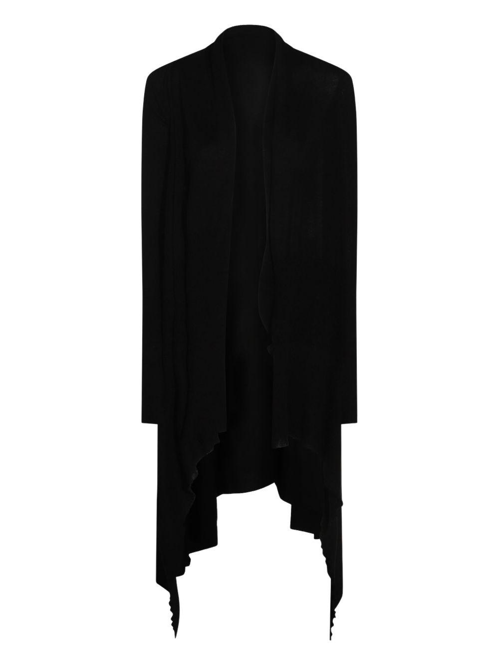 Rick Owens Asymmetric Drape Coat In Black