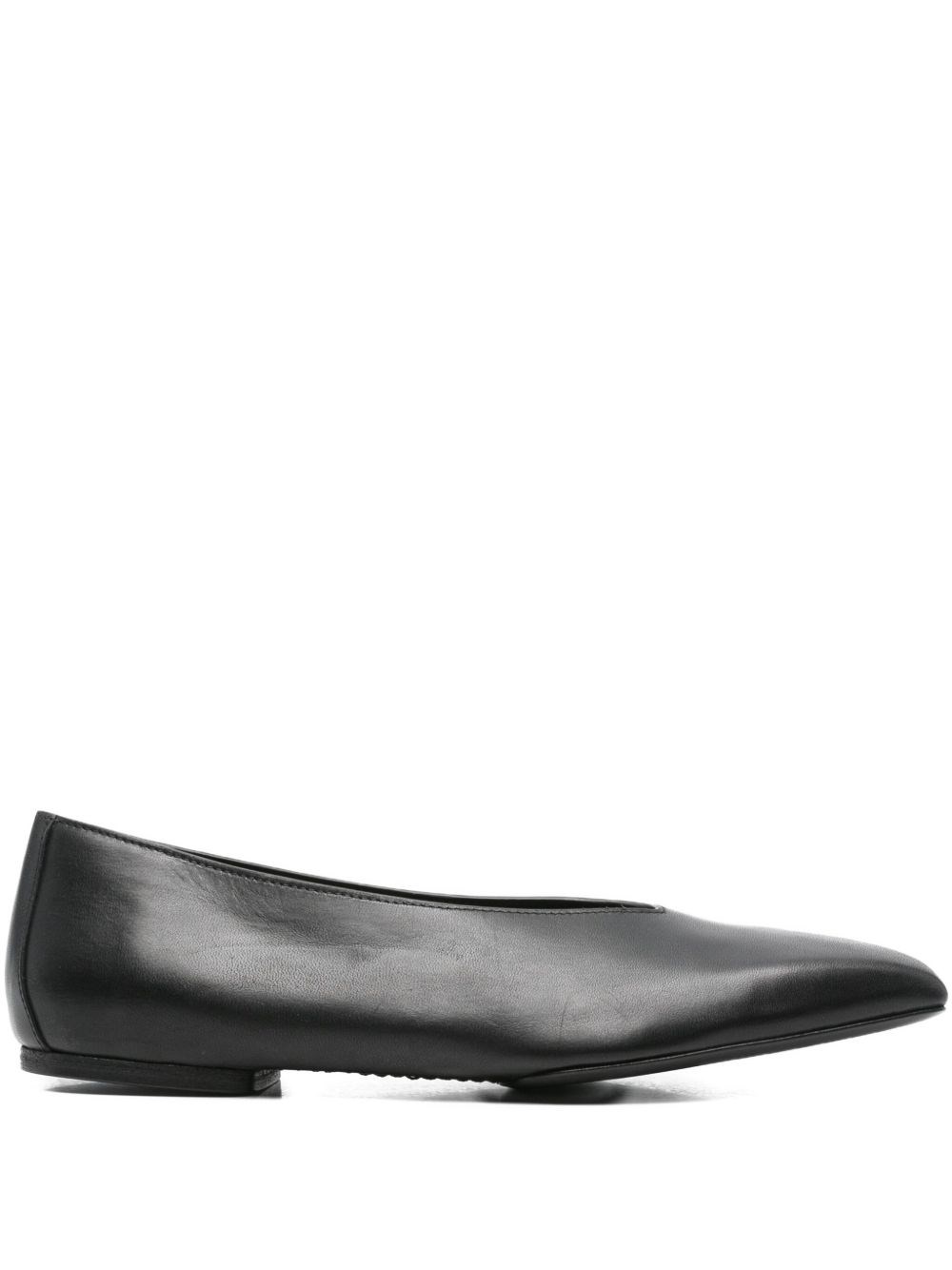 Rick Owens Leather Ballet Flats In Black