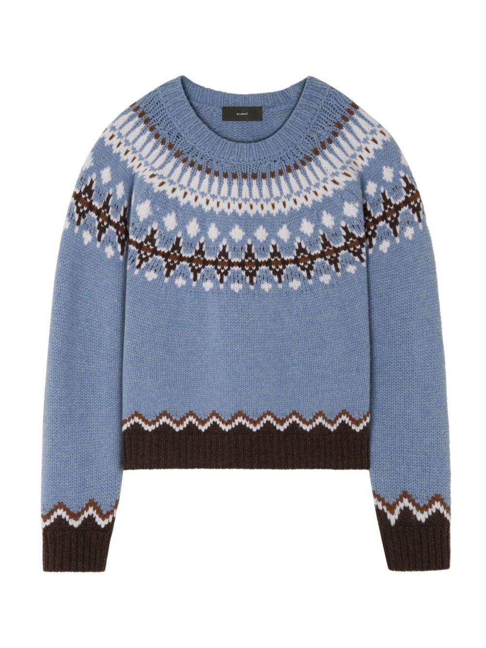Alanui Sweet Winter Wool Crewneck Jumper In Blue