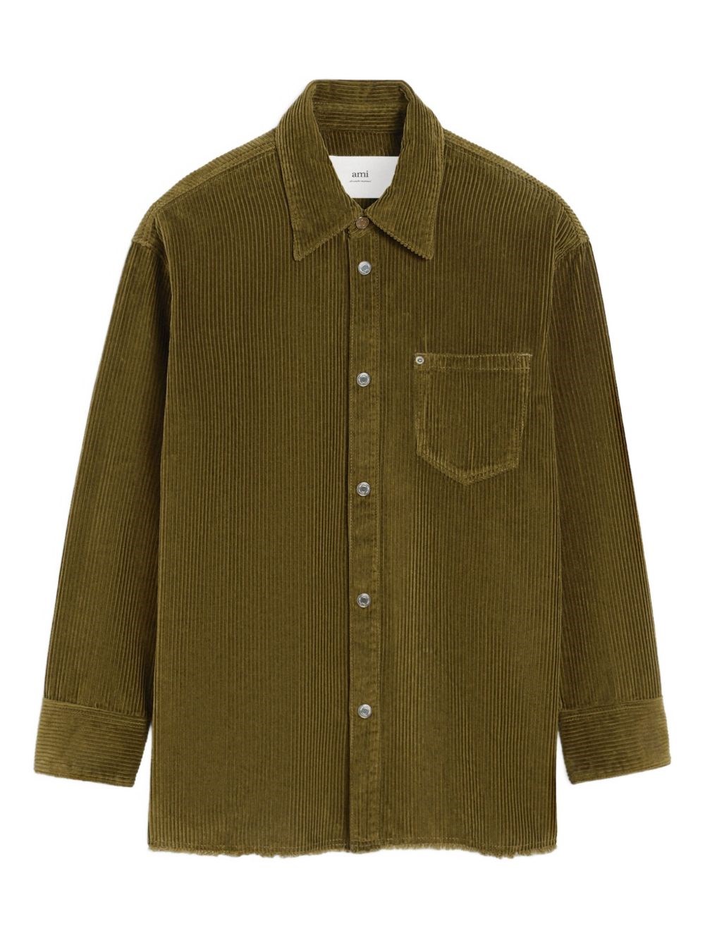 Ami Alexandre Mattiussi Overshirt With Chest Pocket And Long Sleeves In Green