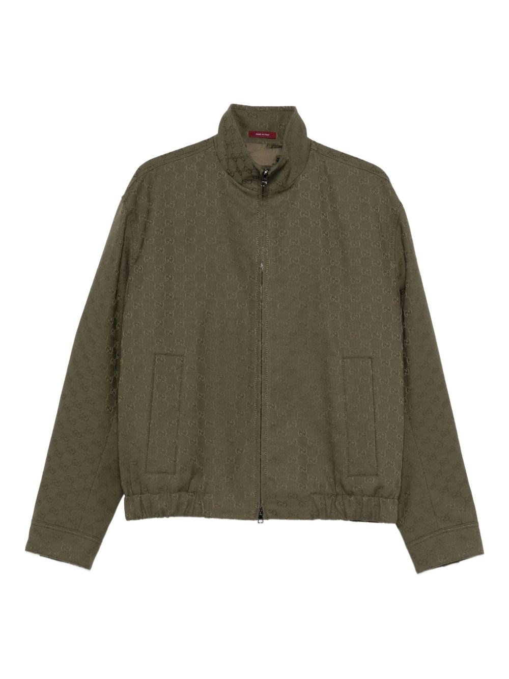 Gucci Mens Rusty Green Monogram-pattern Cotton-blend Blouson Jacket In Green