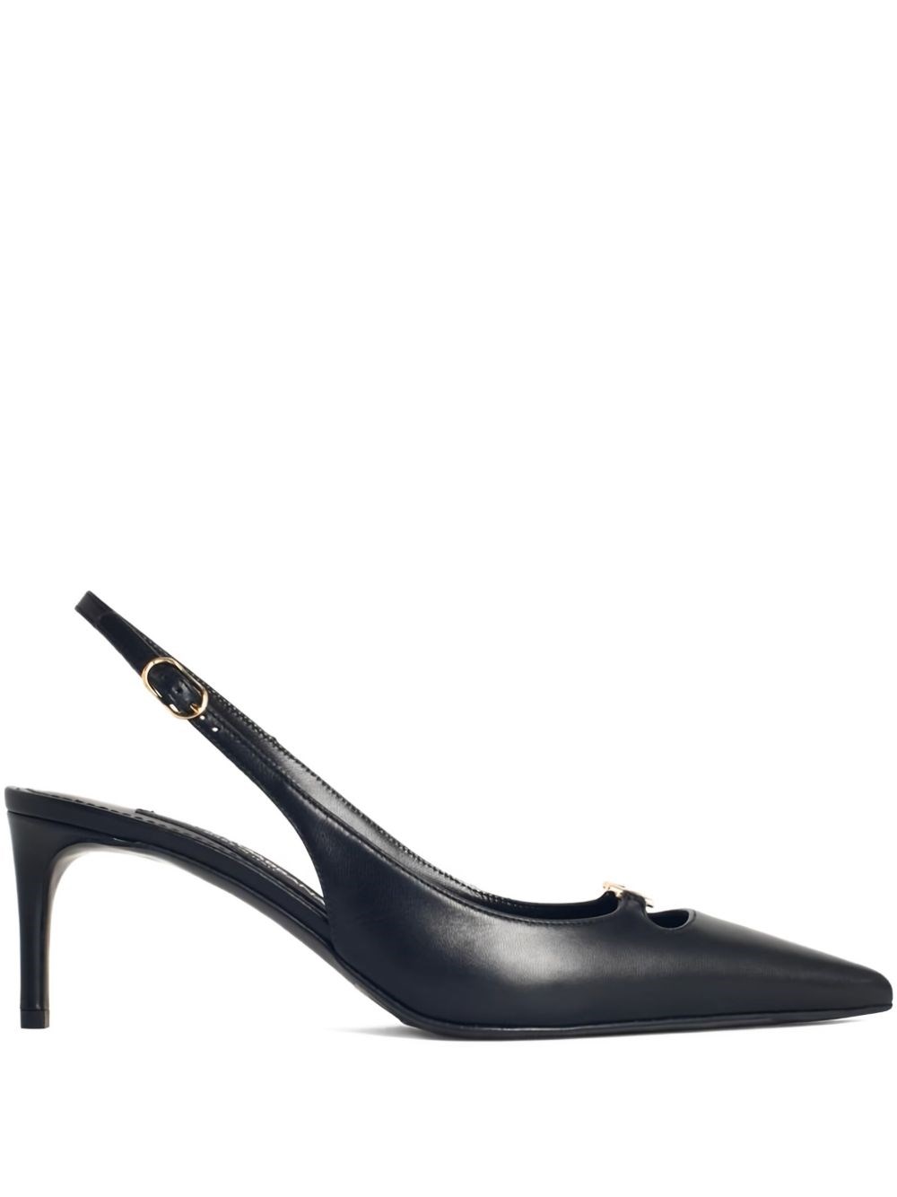 Dolce & Gabbana Women Black Goatskin Lollo Slingback In Multi