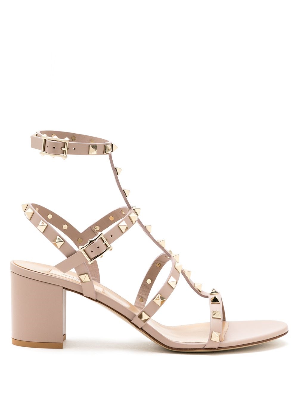 Valentino Garavani Rockstud Ankle-strap Heeled Sandals In Pink