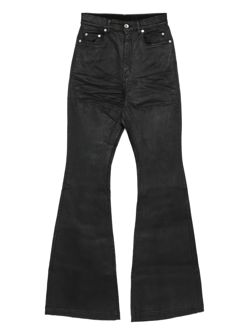 Rick Owens Drkshdw High-rise Waist Flared Leg Trousers In Black