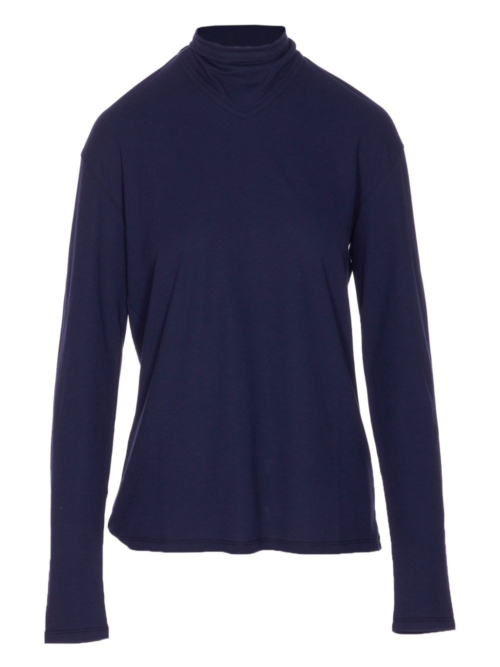 Lemaire Women Cotton Turtle-neck Sweater In Blue
