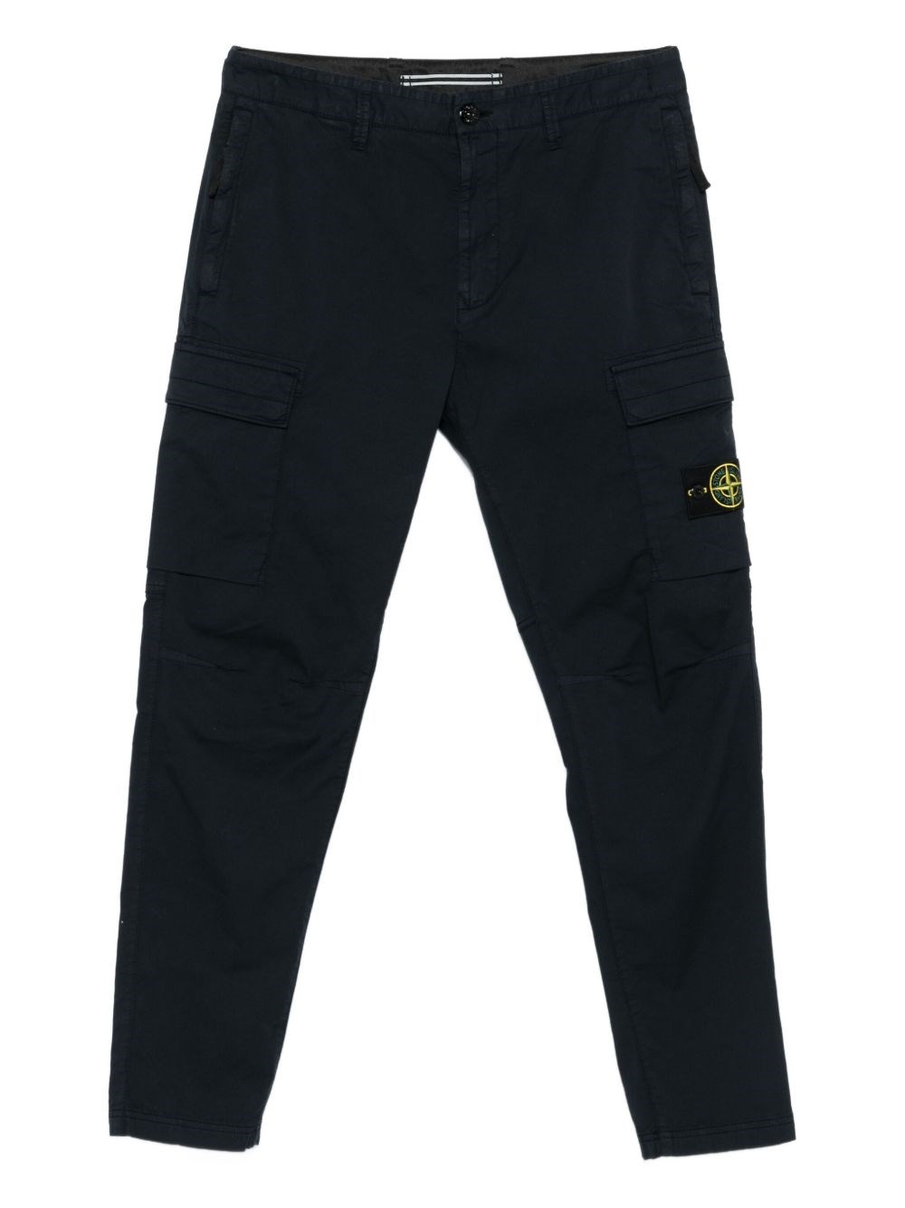 Stone Island Straight Leg Cargo Trousers With Multiple Pockets In Blue
