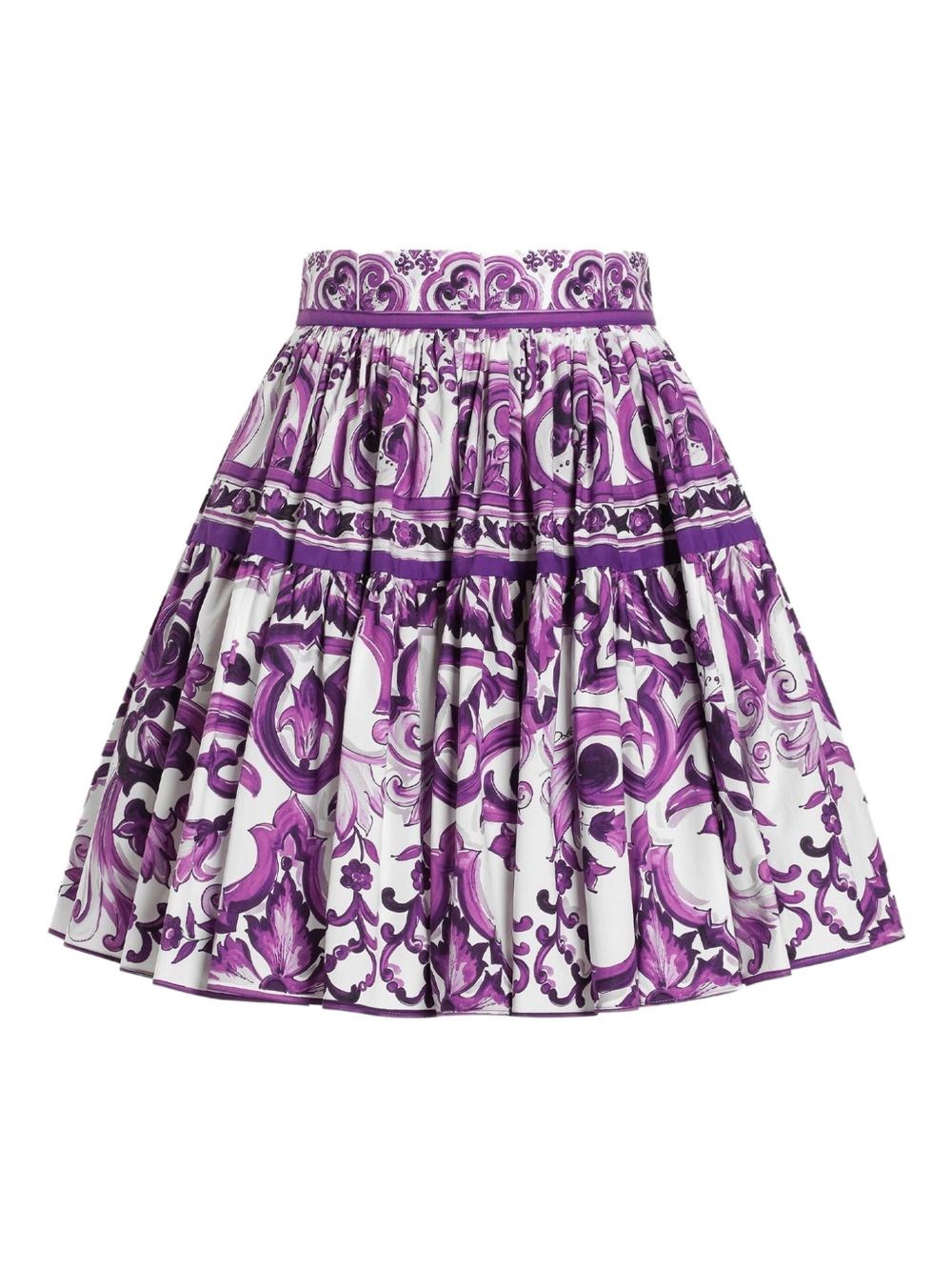 Dolce & Gabbana Maiolica Print Cotton Skirt
