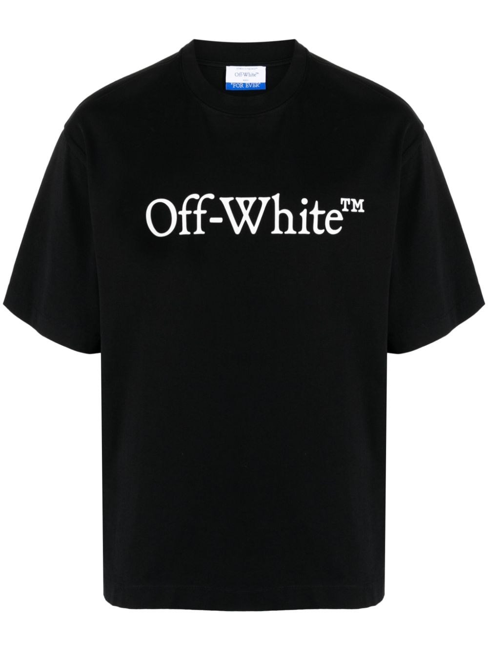 Off-white Oversized Black T-shirt With Contrasting Logo Print In Cotton Man In Black