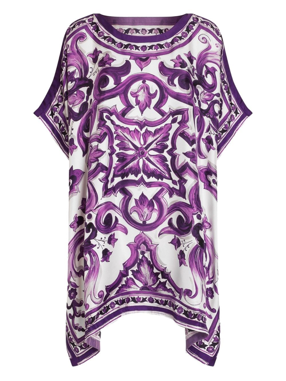 Dolce & Gabbana Maiolica Print Silk Kaftan