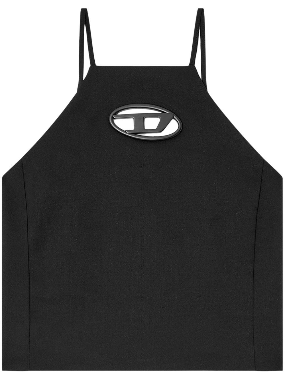 Diesel Fitted Black Top With Oval Cutout
