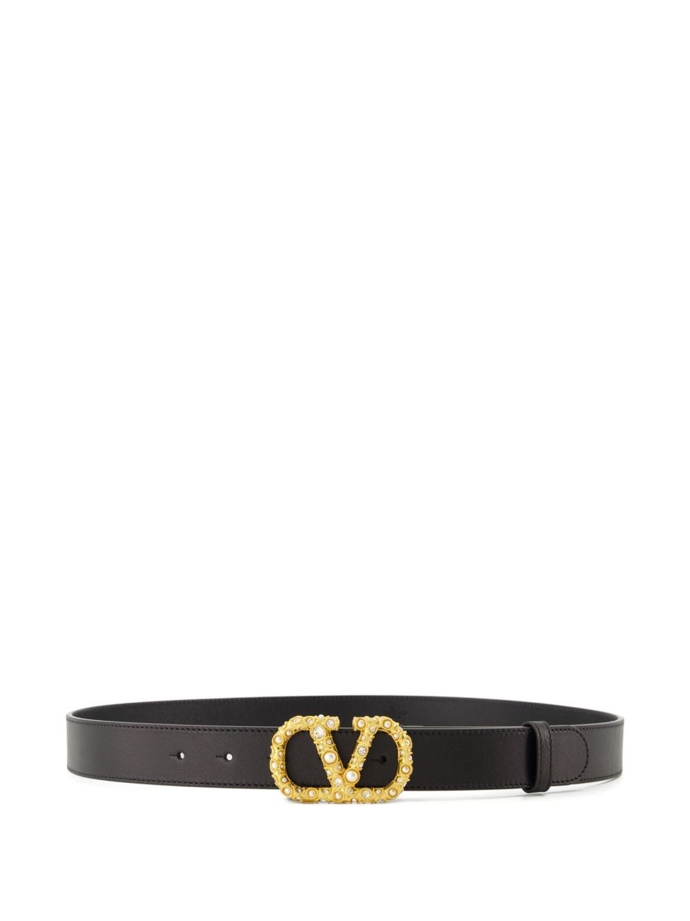 Valentino Vlogo Signature Leather Belt In Black