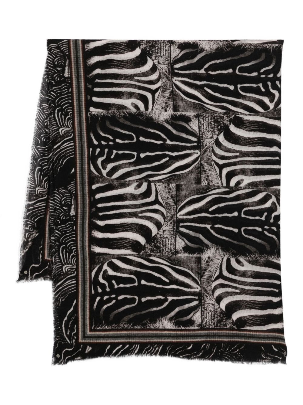 Faliero Sarti Zebra Stole In Collaboration With Peter Beard Studio Accessories In Multi