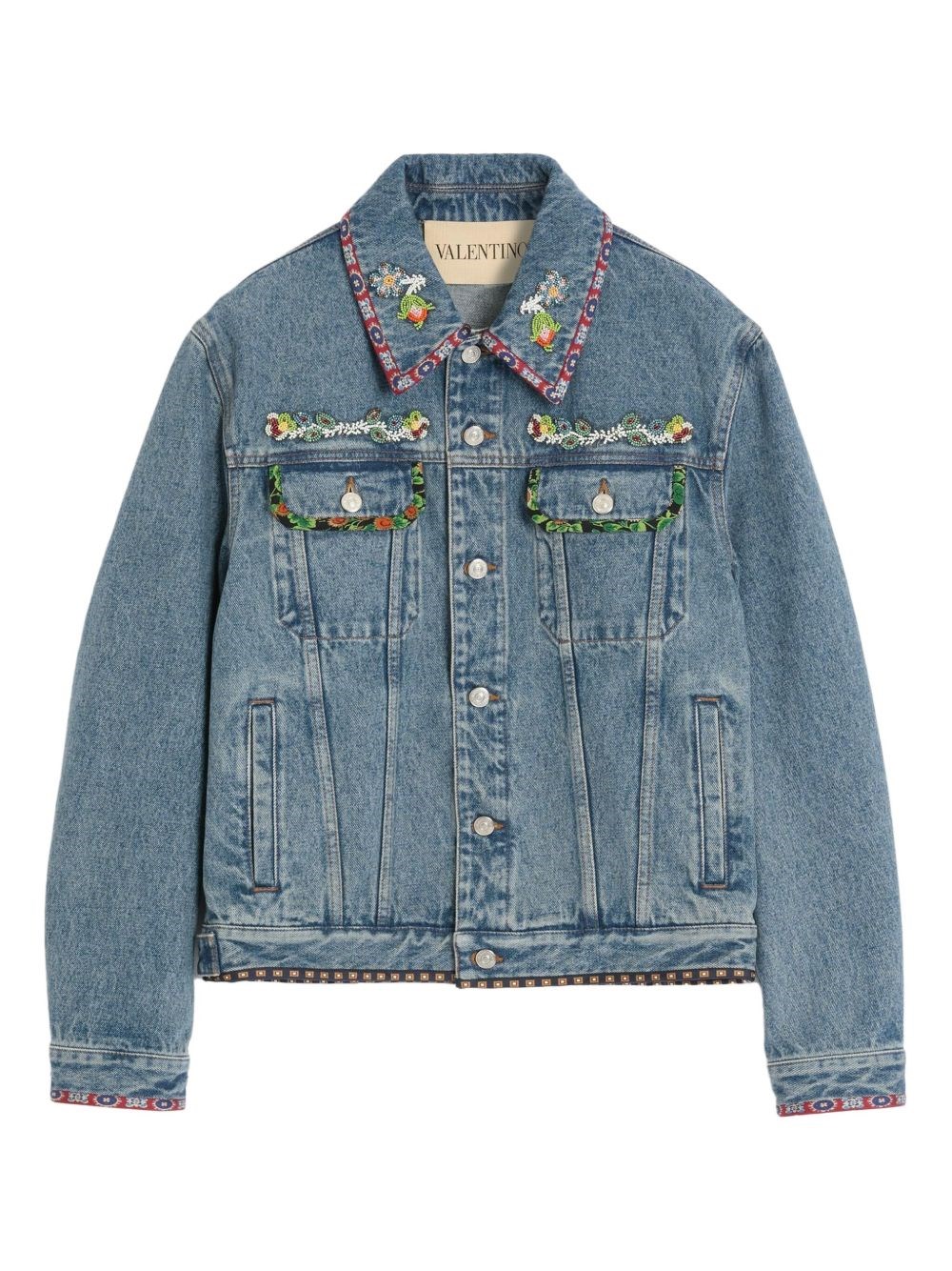 Valentino Embroidered Denim Jacket - Valentino - Modalova