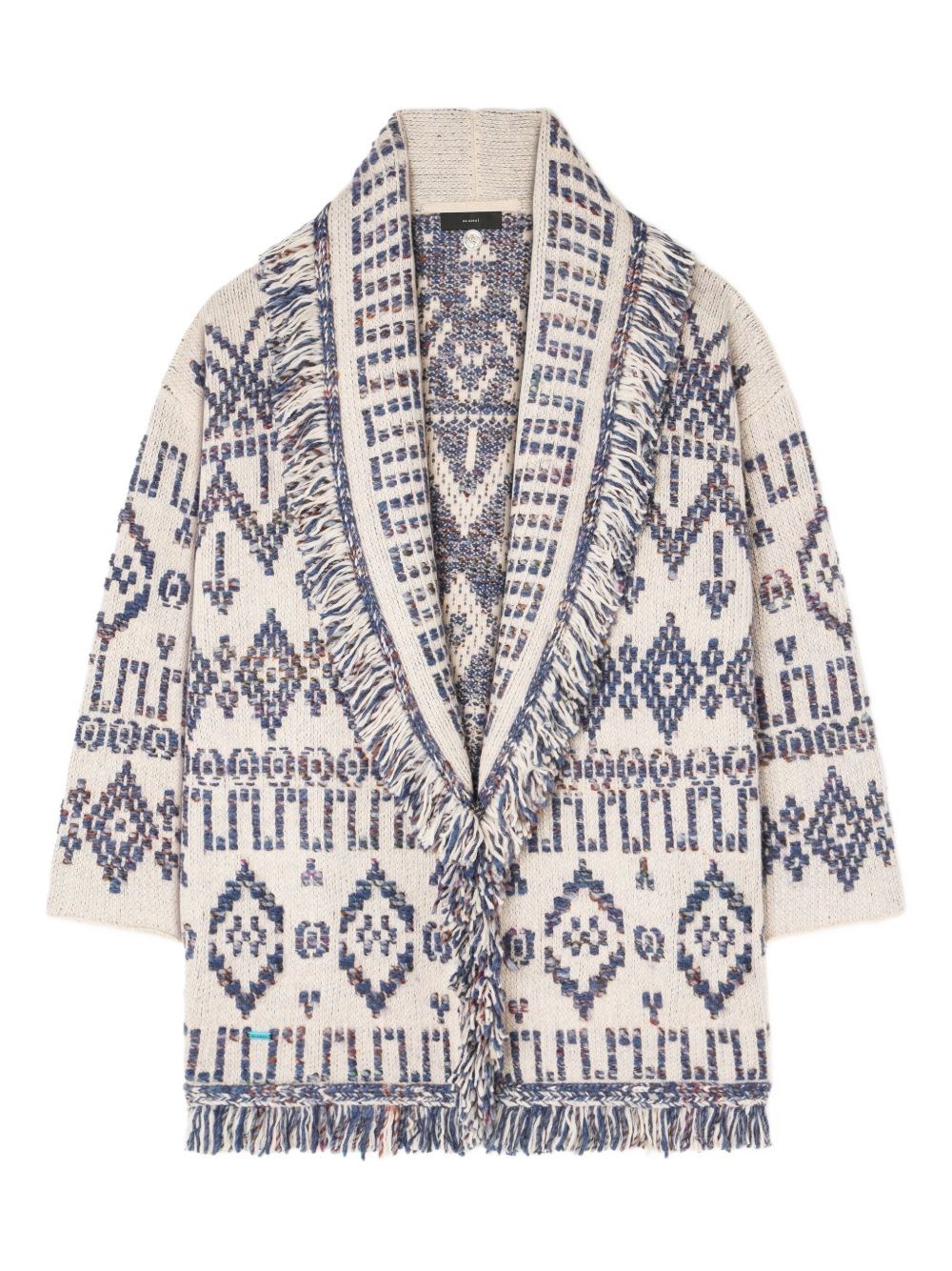 Alanui Wool Cardigan With Belted Waist And Fringe In White