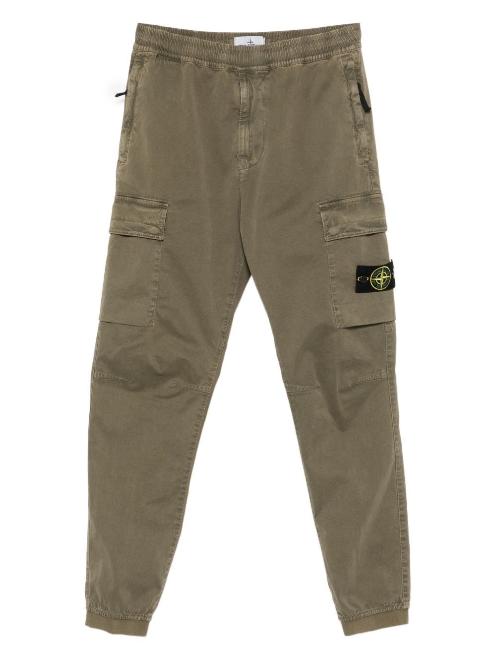 Stone Island Cargo Pocket Elasticated Trousers In Green