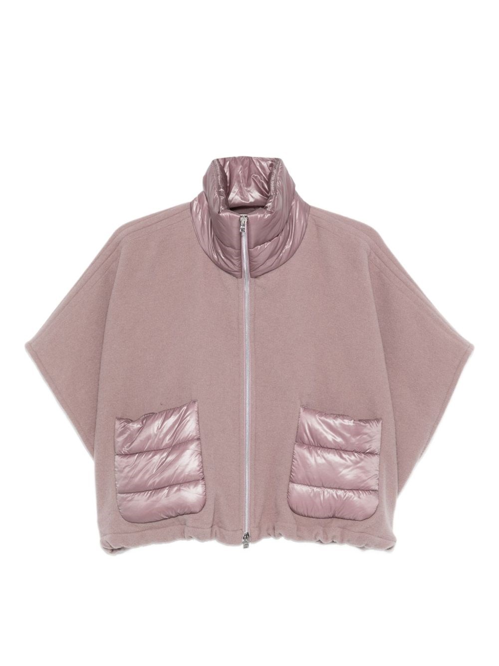 Herno Quilted-pocket Fleece Jacket In Pink