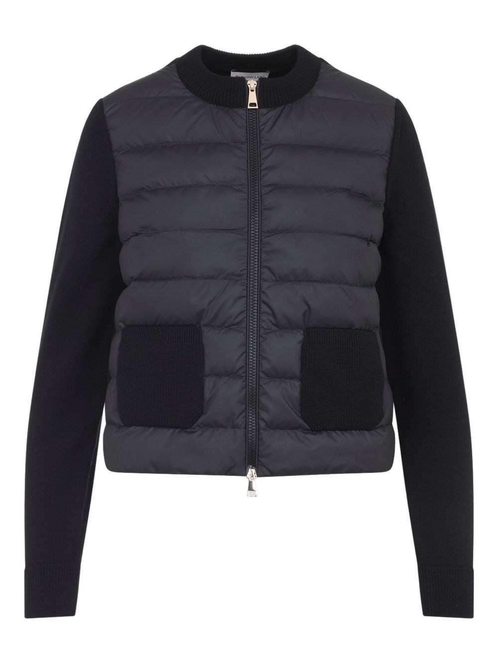 Moncler Padded Cardigan In Black