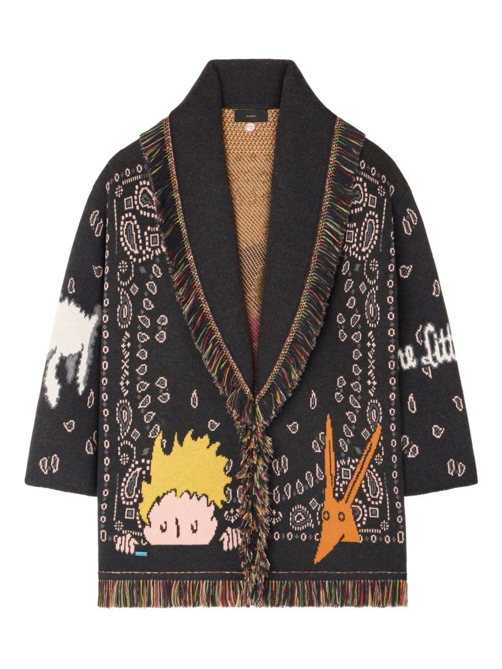 Alanui Little Prince Cardigan Mit Bandana-fransen In Gray