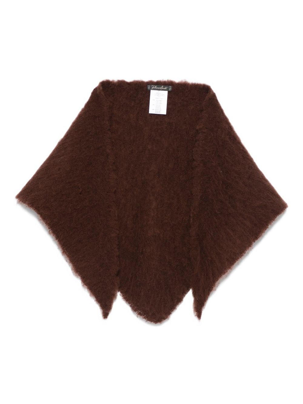 Faliero Sarti Triangle Scarf Made From Wool And Cashmere In Brown