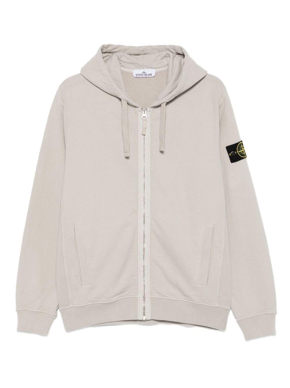 Logo Cotton Zipped Hoodie - Stone Island - Modalova