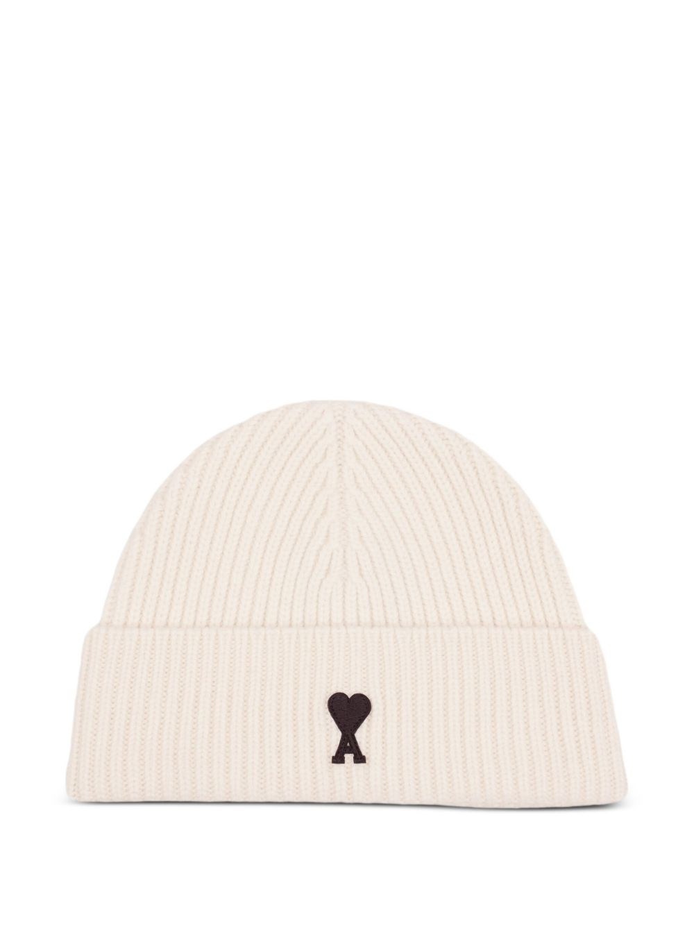 Ami Alexandre Mattiussi Ami Paris Ami Paris De Coeur Wool Beanie In Neutral