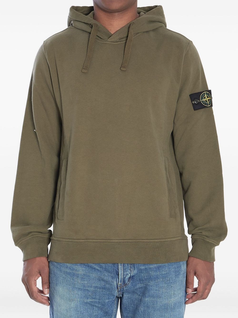 Stone Island Logo Cotton Hoodie - Stone Island - Modalova