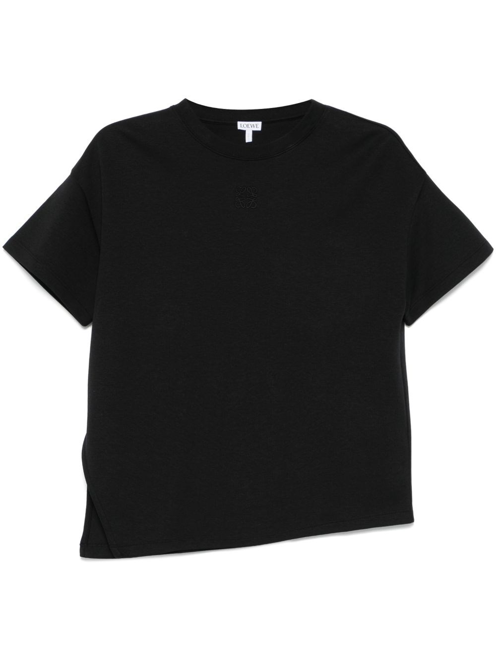 Loewe Women Cotton Asymmetric T-shirt In Black