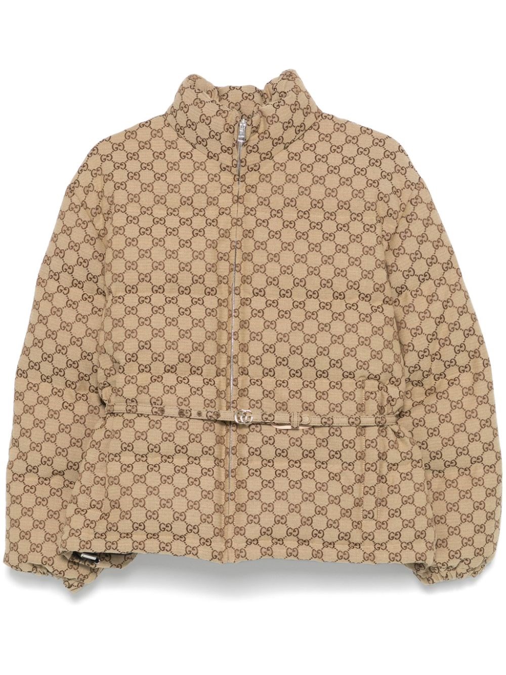 Gucci Women Gg Canvas Down Jacket In Brown