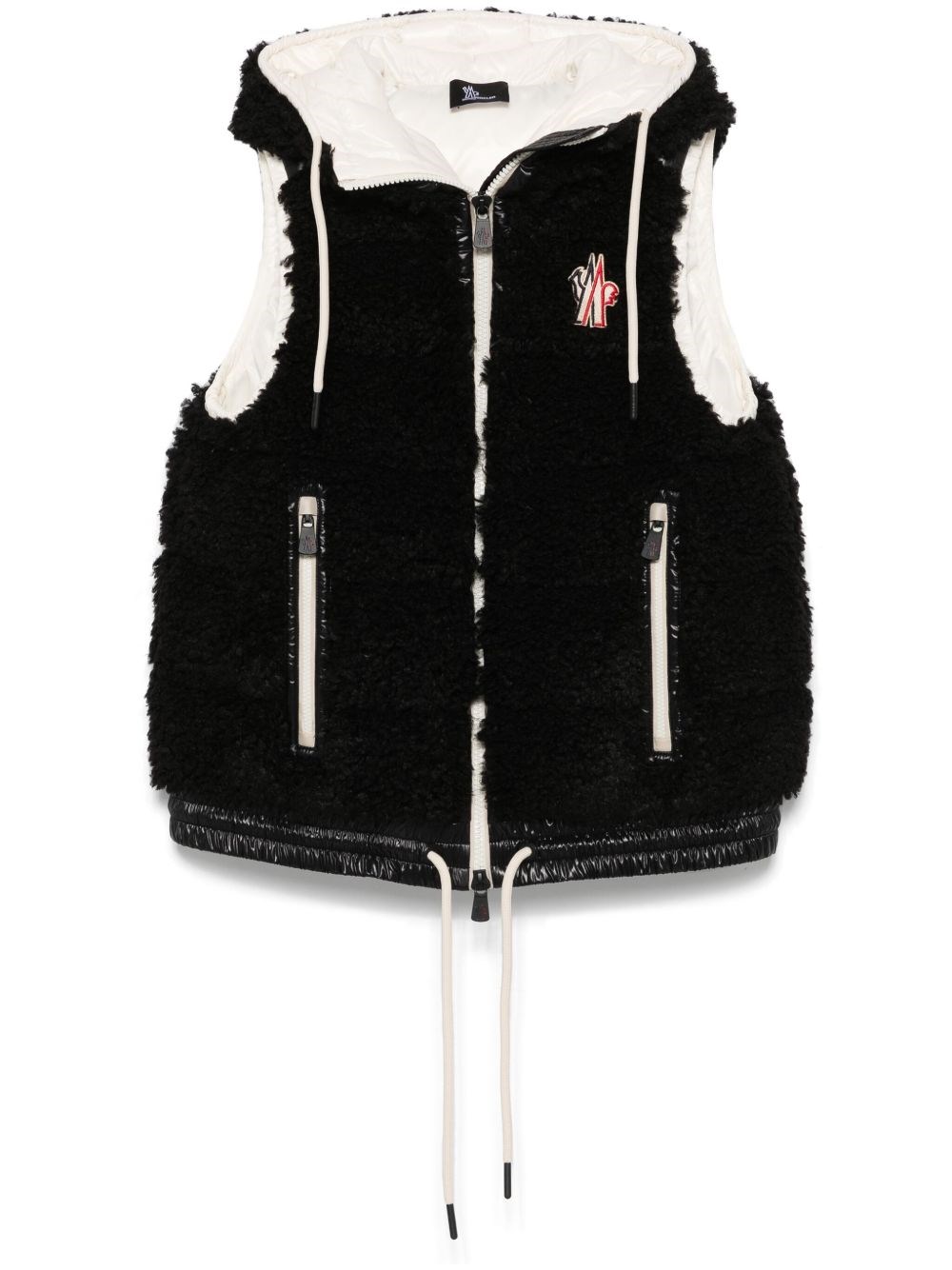 Moncler Grenoble Shearling Down Jacket In Black