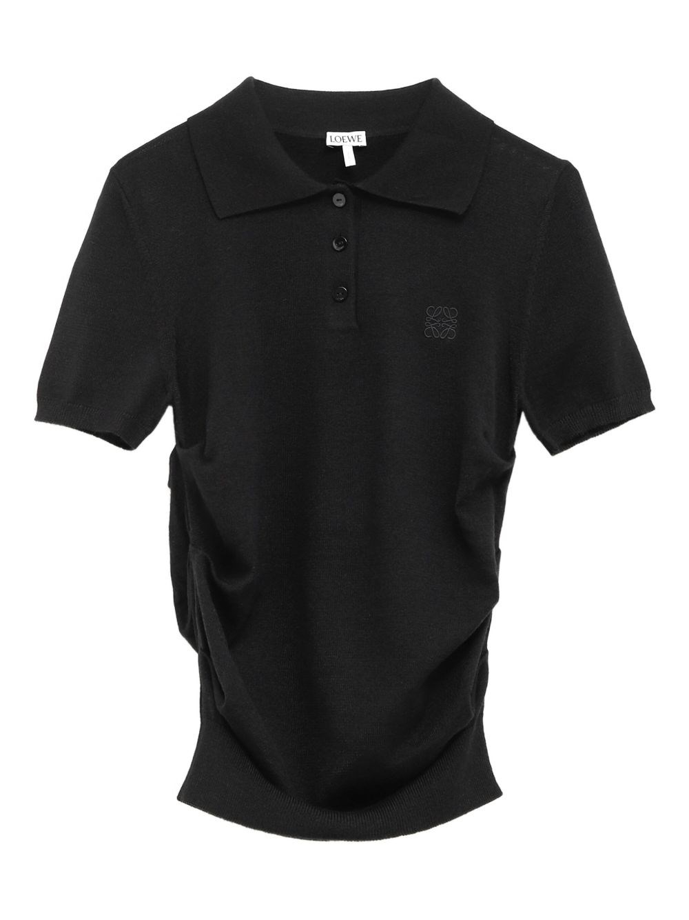 Loewe Anagram Cashmere And Silk Polo Shirt In Black
