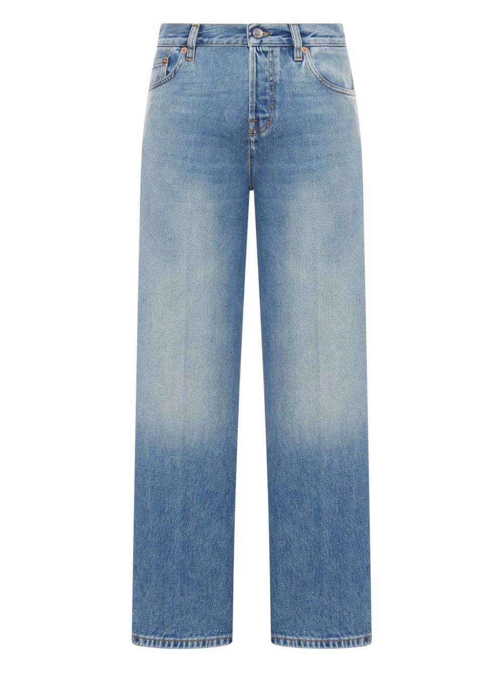 Gucci Straight Cut Denim Trousers In Blue