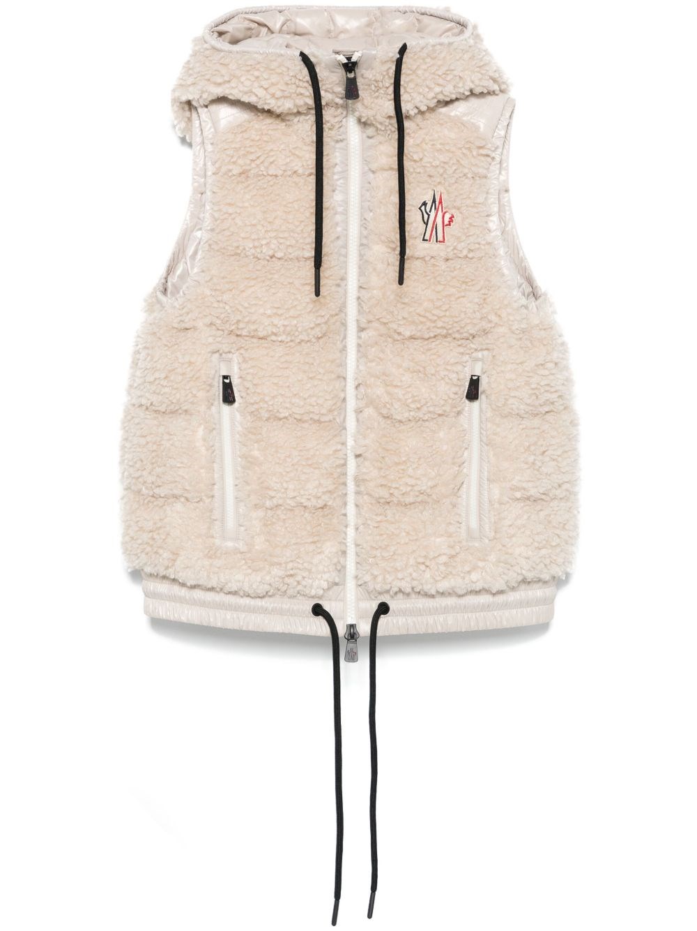 Moncler Grenoble Shearling Down Vest In White