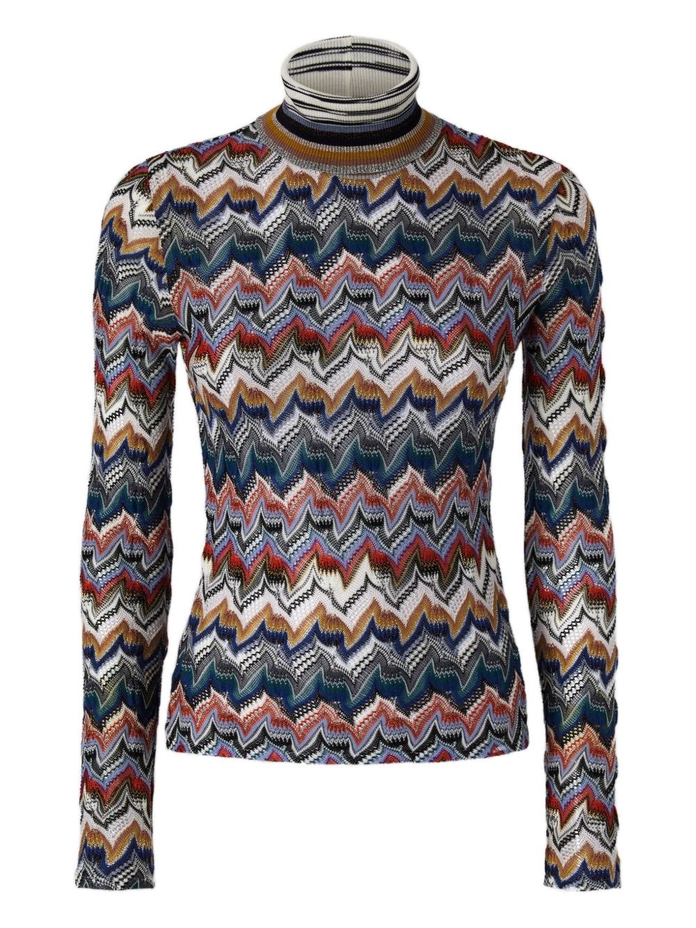 Missoni Wool Blend Roll-neck Sweater In Multi