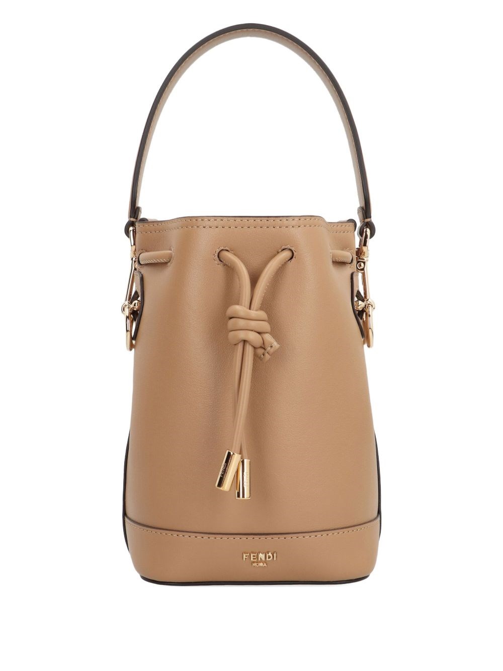 Fendi Mon Tresor Mini Leather Bucket Bag In Neutral