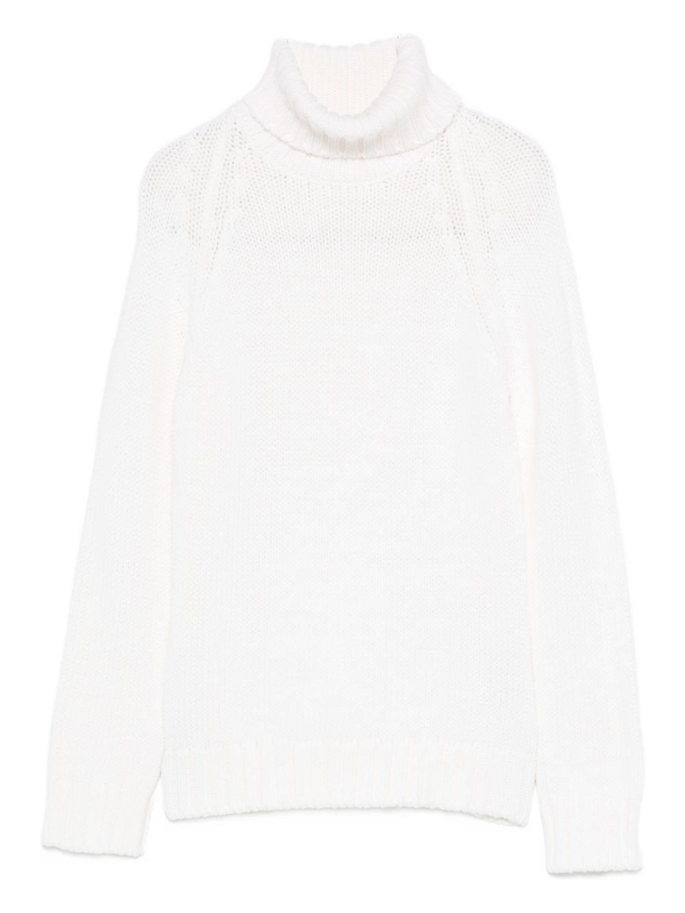 Base Wool Turtle-neck Jumper In White