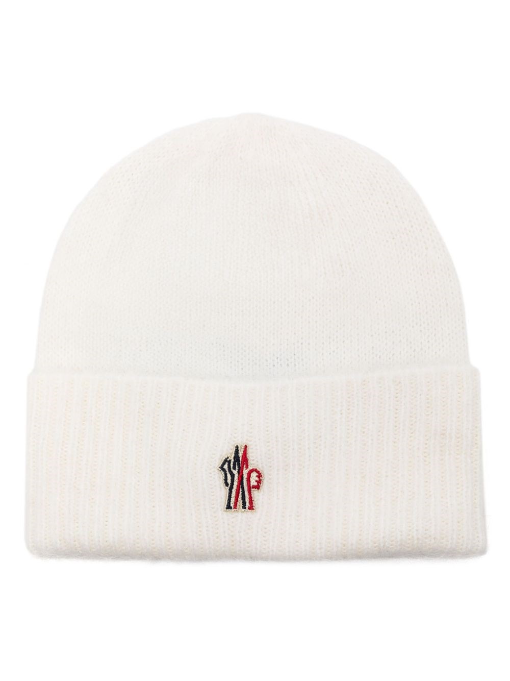 Moncler Grenoble Logo Wool Beanie In White
