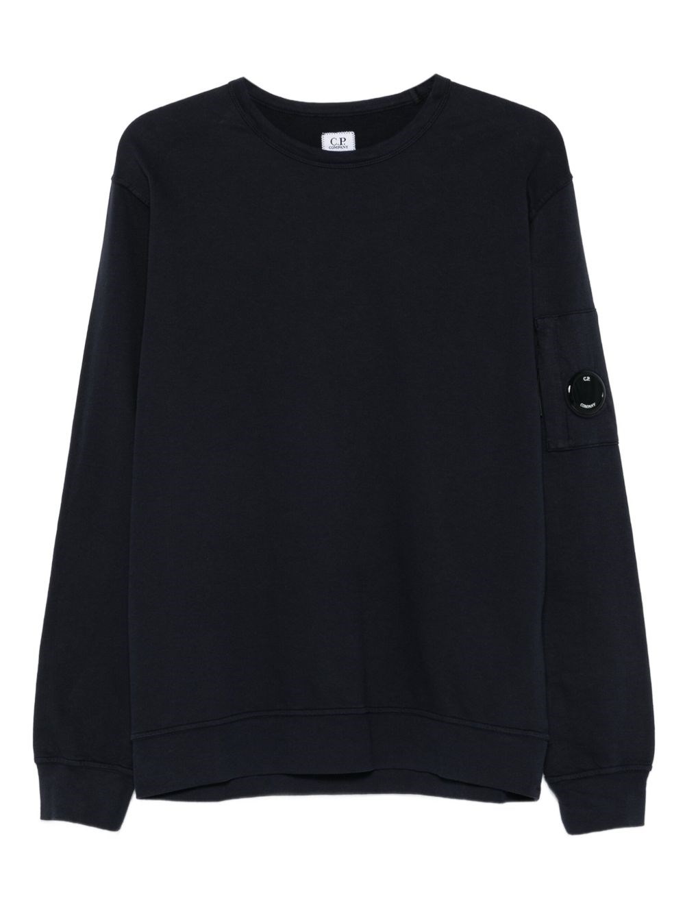 C.p. Company C.p.company Logo Cotton Crewneck Sweatshirt In Black