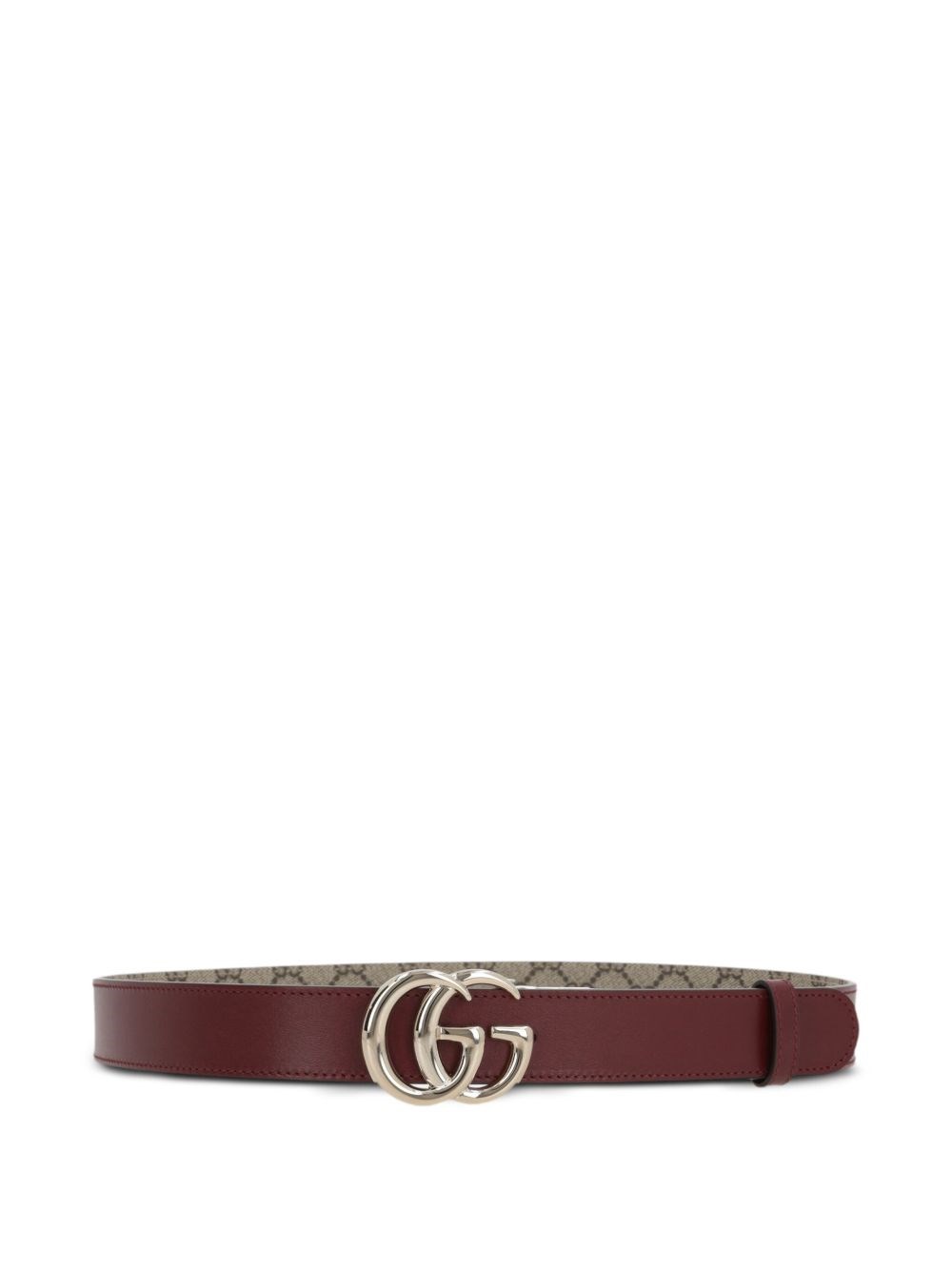 Gucci Signature Double G-buckle Reversible Leather Belt In Red