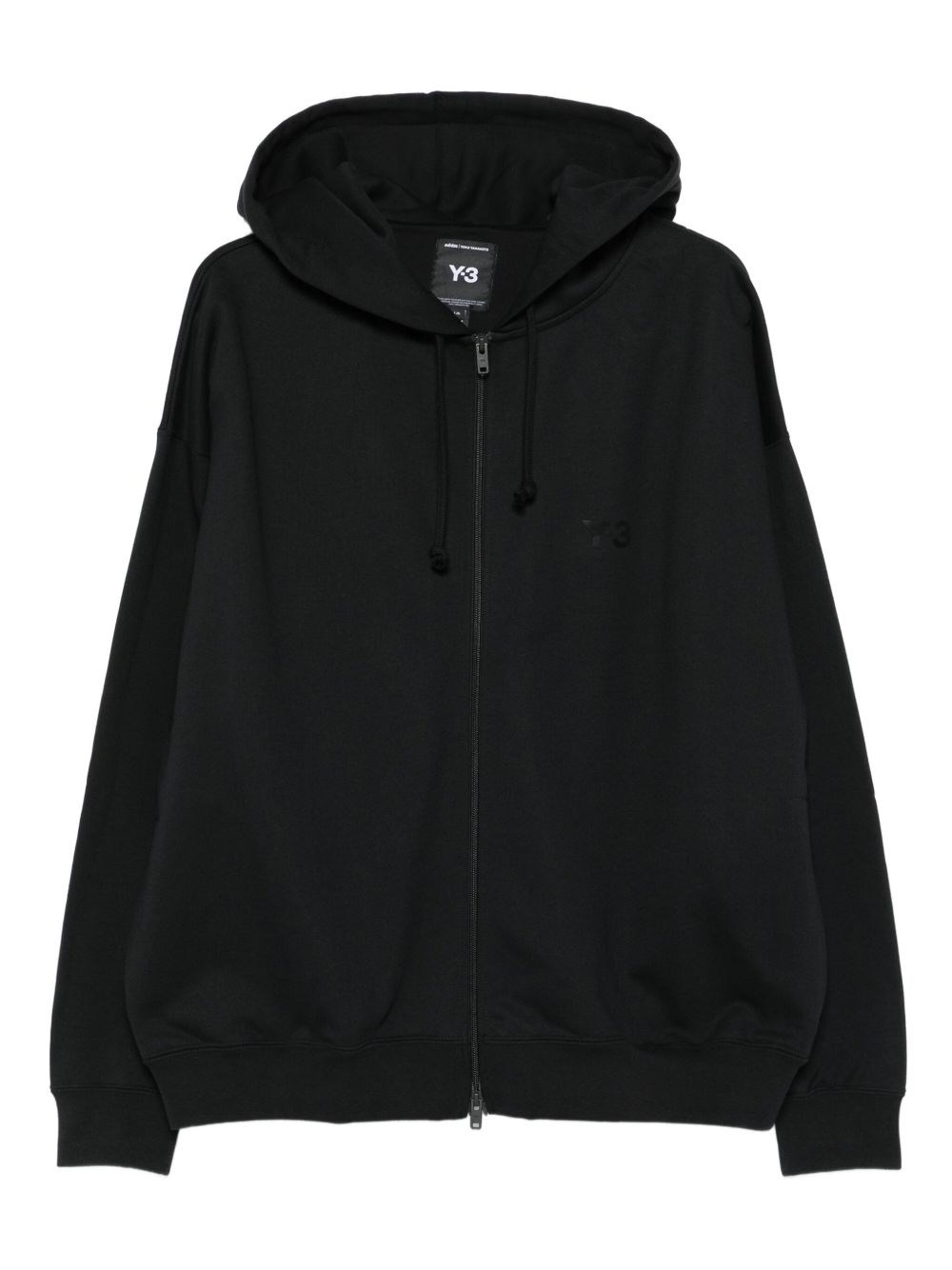Y-3 Cotton Blend Hoodie Featuring Drawstring Hood In Black