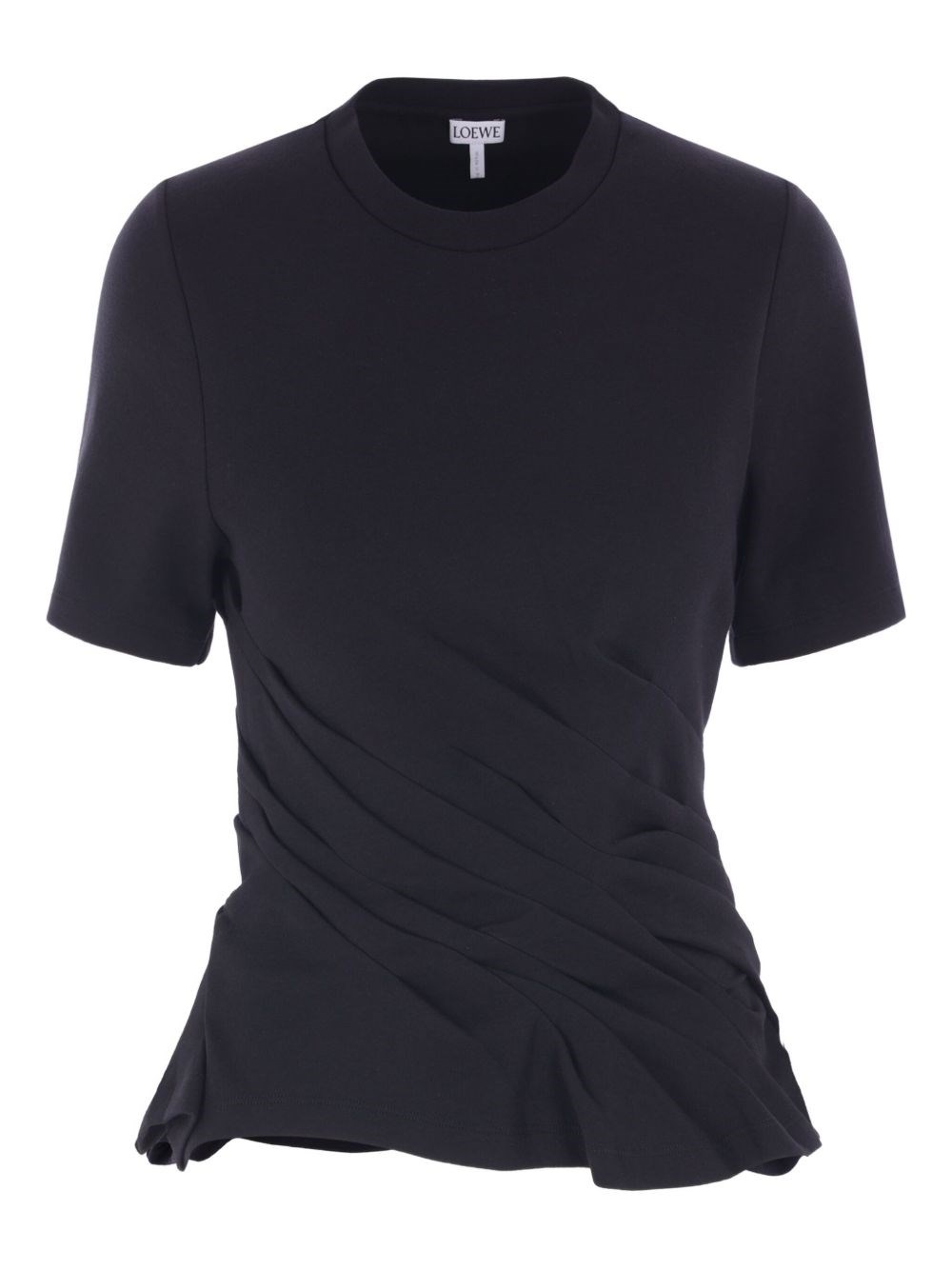 Loewe Mini Dress In Luxurious Polyester-silk Blend In Black