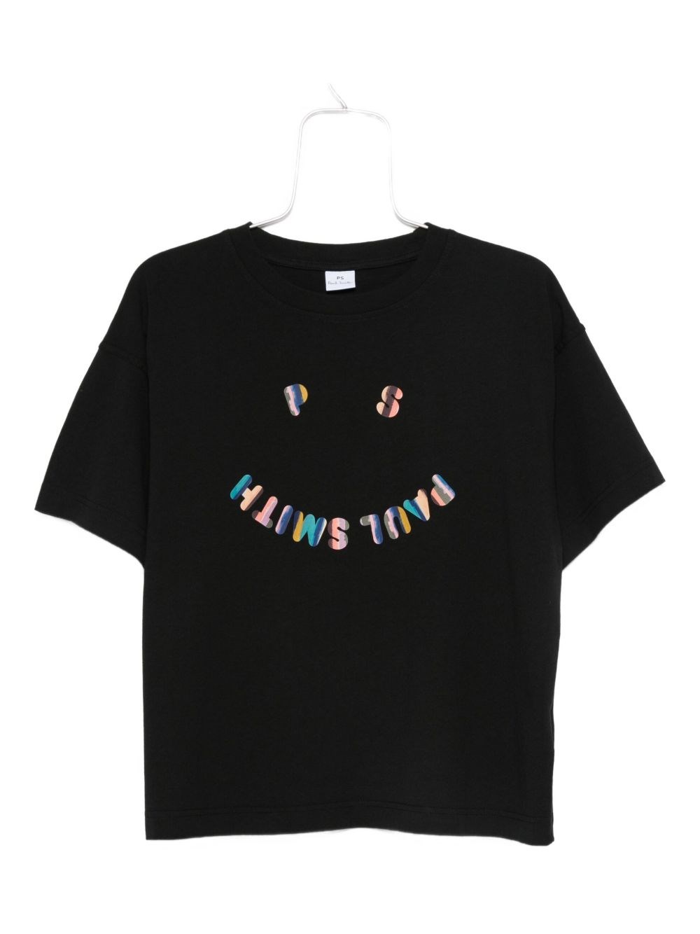 Ps By Paul Smith Women's Black Ps 'happy' Gradient T-shirt In Black