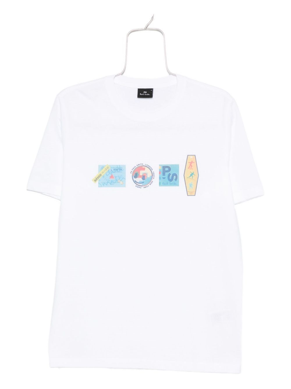 Stickers Print Cotton T-Shirt - PS PAUL SMITH - Modalova