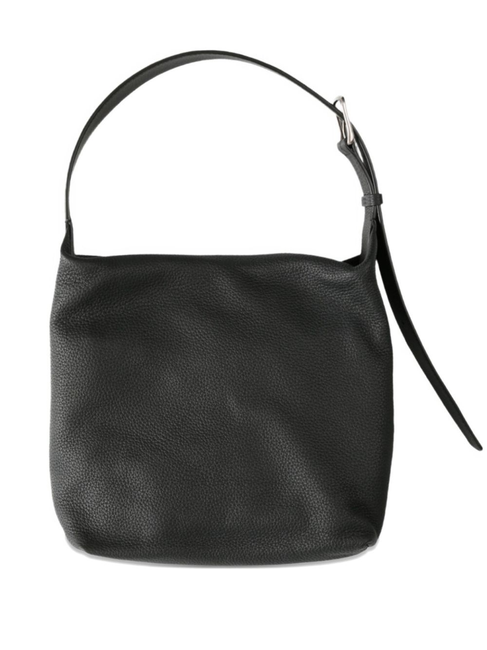 The Row Isa Leather Shoulder Bag In Black