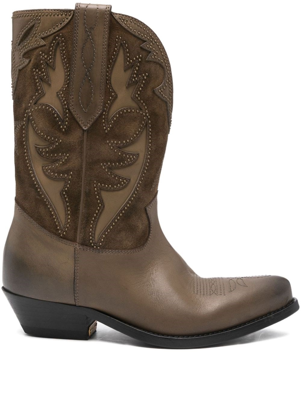Golden Goose Women Wish Star Low Leather Boots In Green