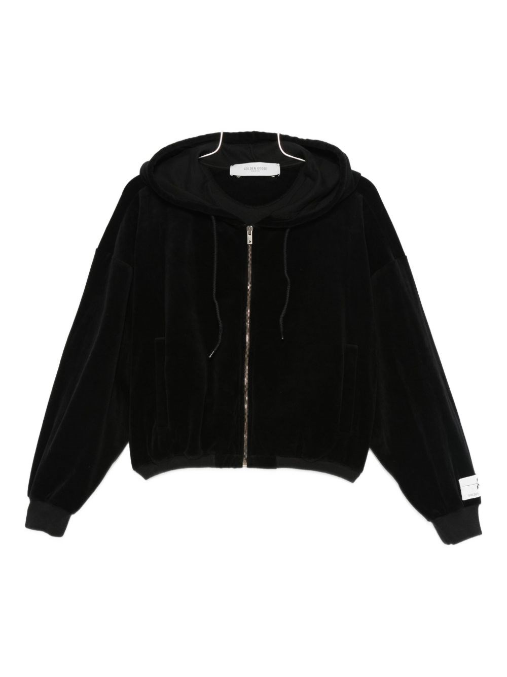 Golden Goose Women Cotton Cropped Hoodie In Black