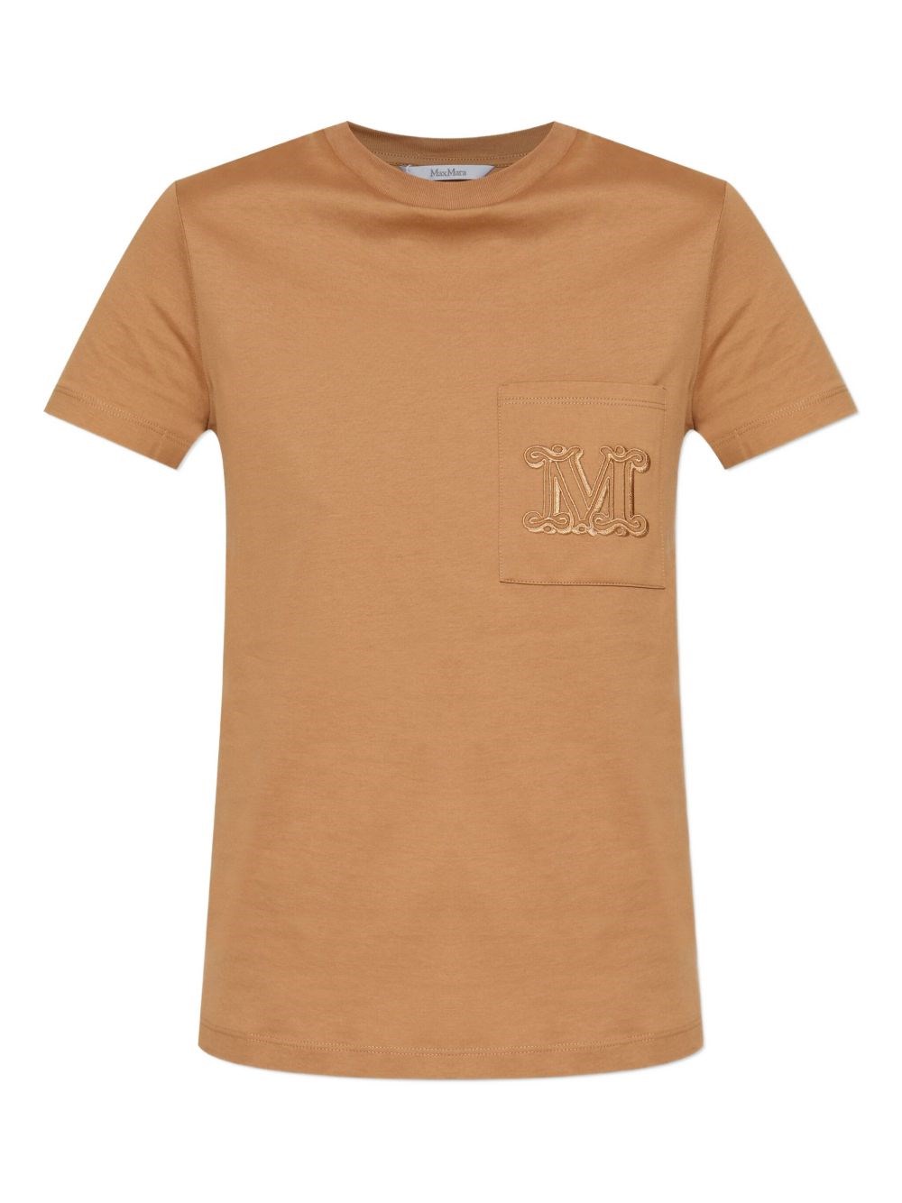 Max Mara Women Logo Cotton T-shirt In Sand